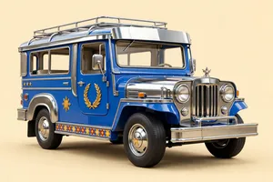 The Jeepney.host jeepney, bouncing along the road